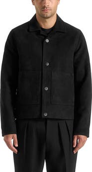 Manière De Voir Michel Suede Jacket With Revere Collar