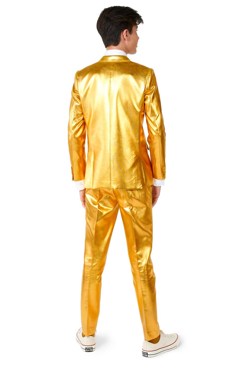 OppoSuits Kids' Groovy Golden Metallic Two-Piece Suit & Tie, Alternate, color, Gold