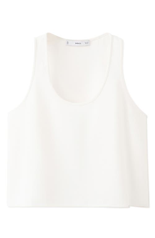 Mango Flowy Cropped Top In White