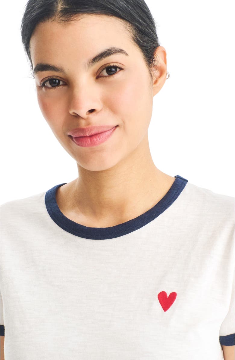 Primary Women's Fit Embroidered Heart Ringer Tee, Alternate, color, 