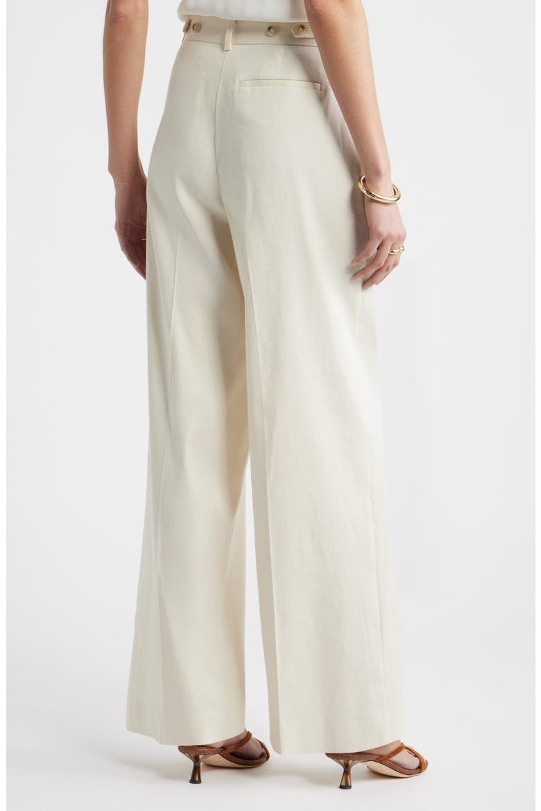 Pleated Linen Blend Wide Leg Pants, Alternate, color, IVORY BIRCH
