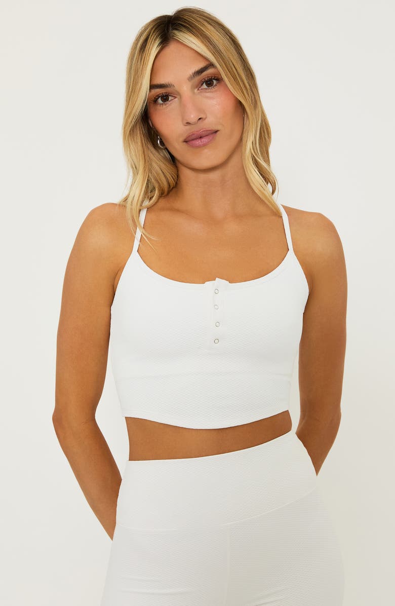 Beach Riot Joelle Racerback Crop Tank, Alternate, color, White Waffle