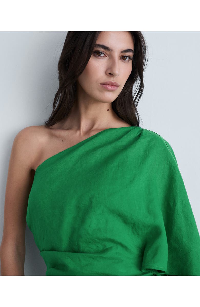 MANGO Asymmetric One-Shoulder Linen Jumpsuit, Alternate, color,