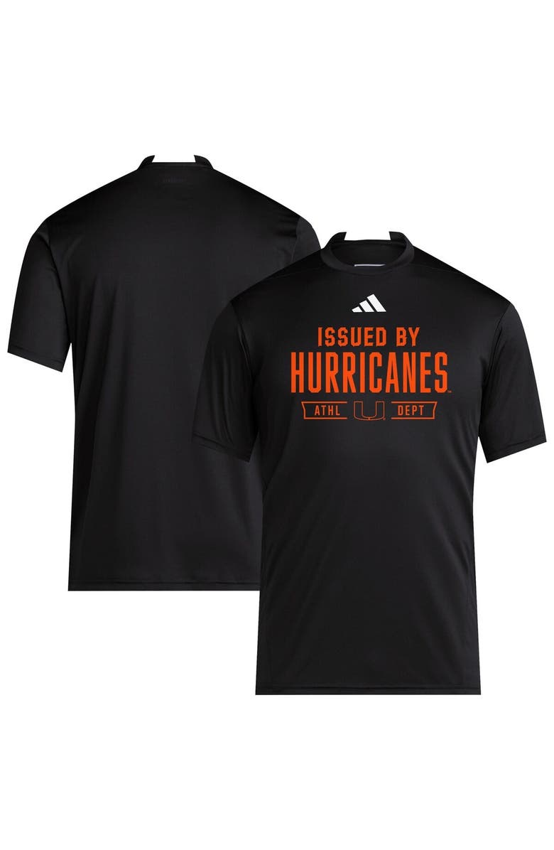 adidas Men's adidas Black Miami Hurricanes 2025 Training Performance Team T-Shirt, Main, color, Black