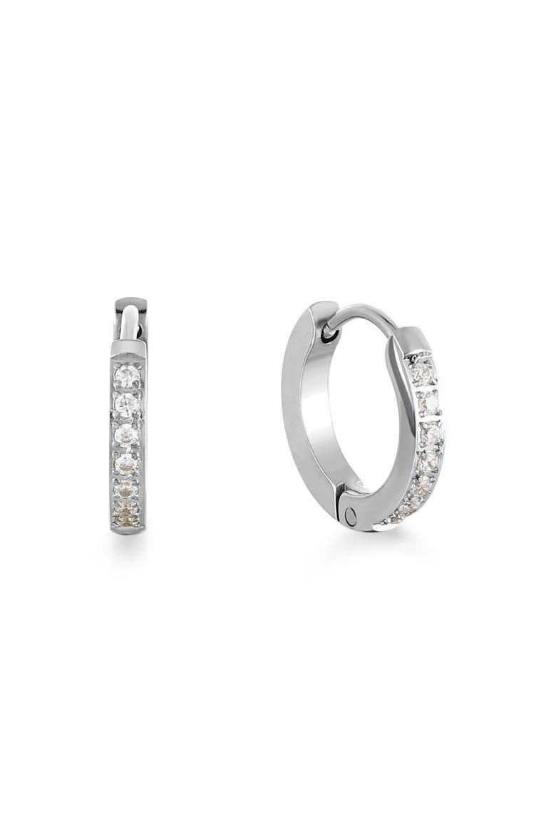 Tiny Gold Hoop Earrings, Main, color, Silver