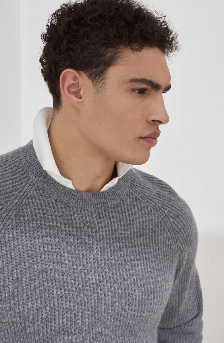 Brunello Cucinelli Cashmere sweater, Alternate, color, Dark Grey