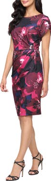 SL FASHIONS Print Sheath Dress