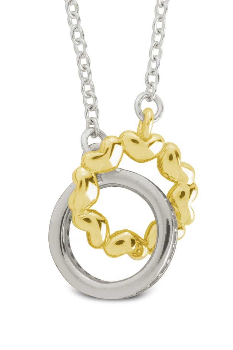 Interlocking Heart Charm Pendant Necklace, Main, color, GOLD