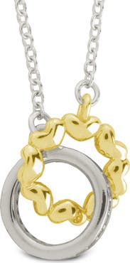 Sterling Forever Interlocking Heart Charm Pendant Necklace