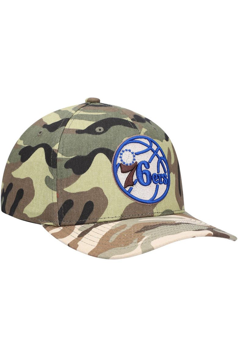 Men's Mitchell & Ness Camo Philadelphia 76ers Woodland Desert Snapback Hat, Alternate, color, Camo