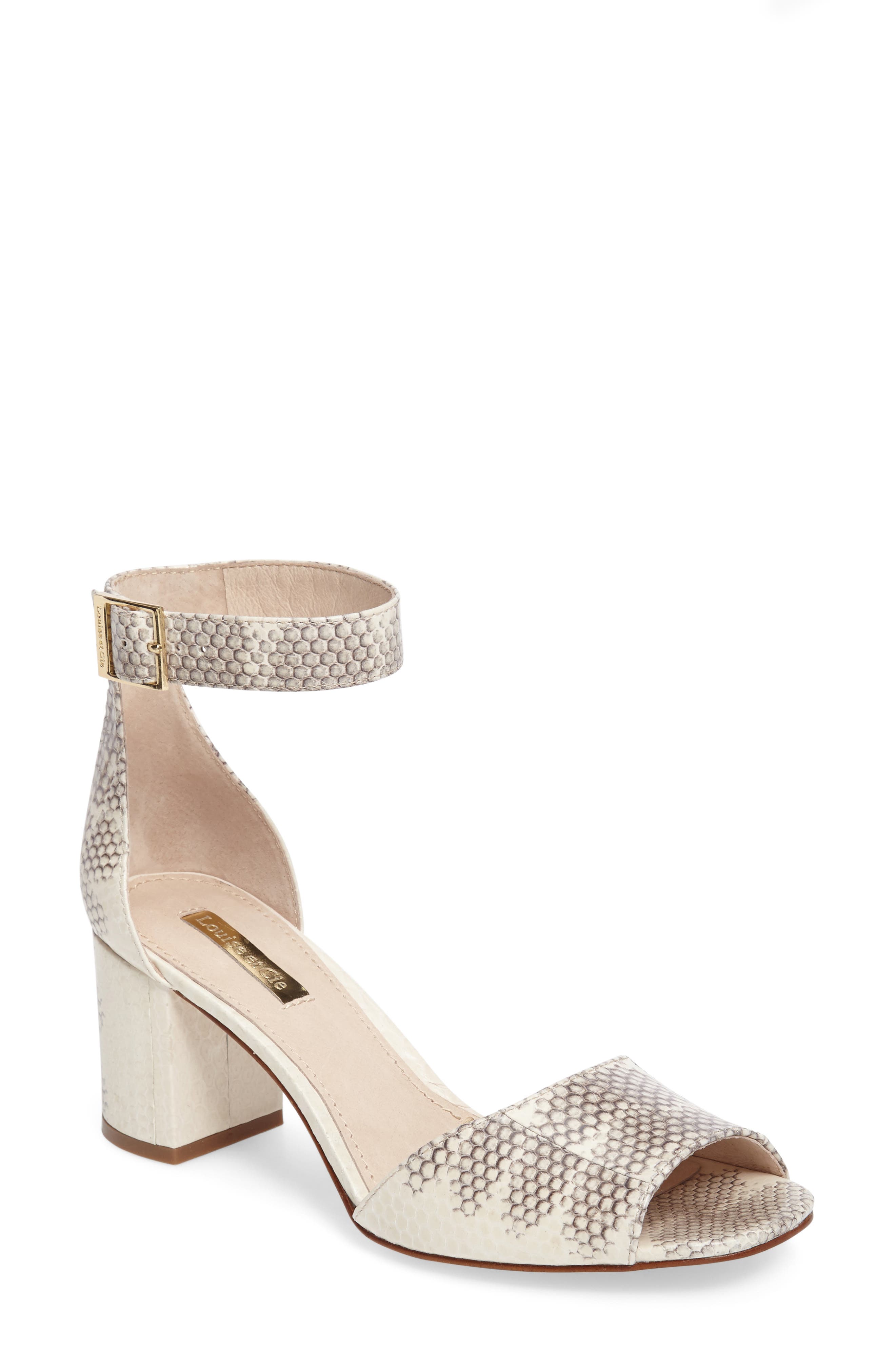 Karisa Ankle Cuff Sandal, Main, color, BLACK/ WHITE PRINT LEATHER