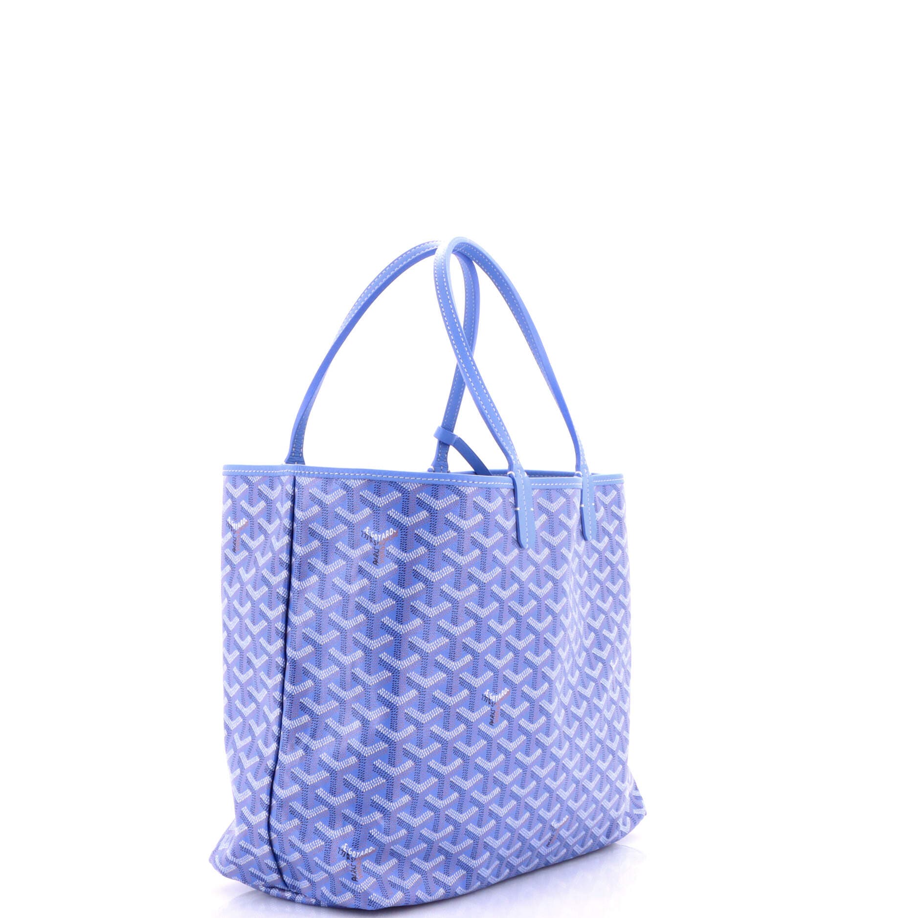 Pre-Owned Goyard Saint Louis Reversible Tote Coated Canvas and Printed Canvas PM, Alternate, color, Blue