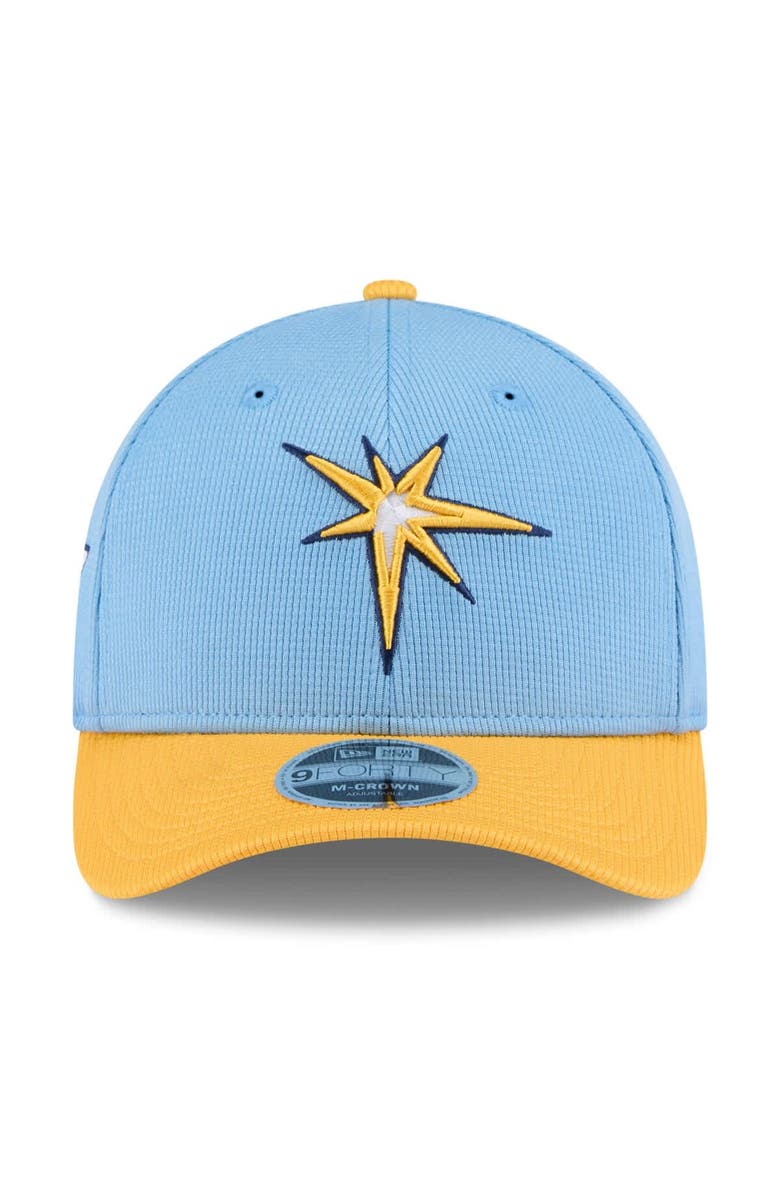 New Era Men's New Era  Light Blue/Gold Tampa Bay Rays 2025 Spring Training 9FORTY Adjustable Hat, Alternate, color, 