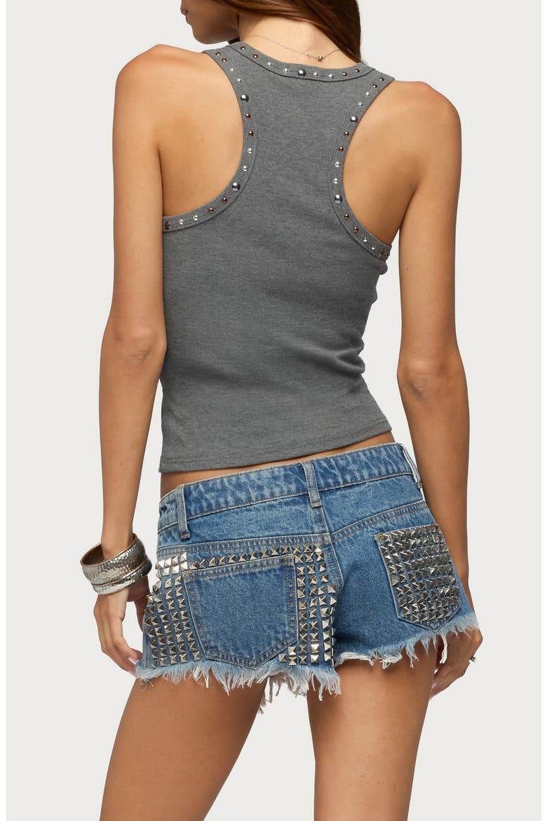 Charis Studded Ribbed Tank Top, Alternate, color, GRAY