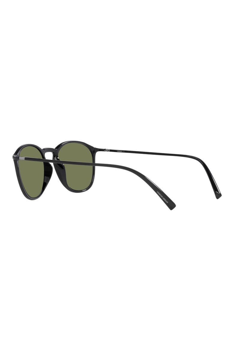 52mm Square Sunglasses, Alternate, color, SHINY BLACK