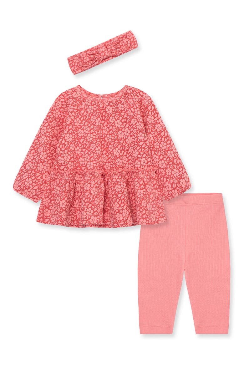 Floral Tunic, Headband & Leggings Set, Alternate, color, PINK