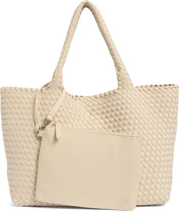 Woven Large Tote Bag & Pouch Set