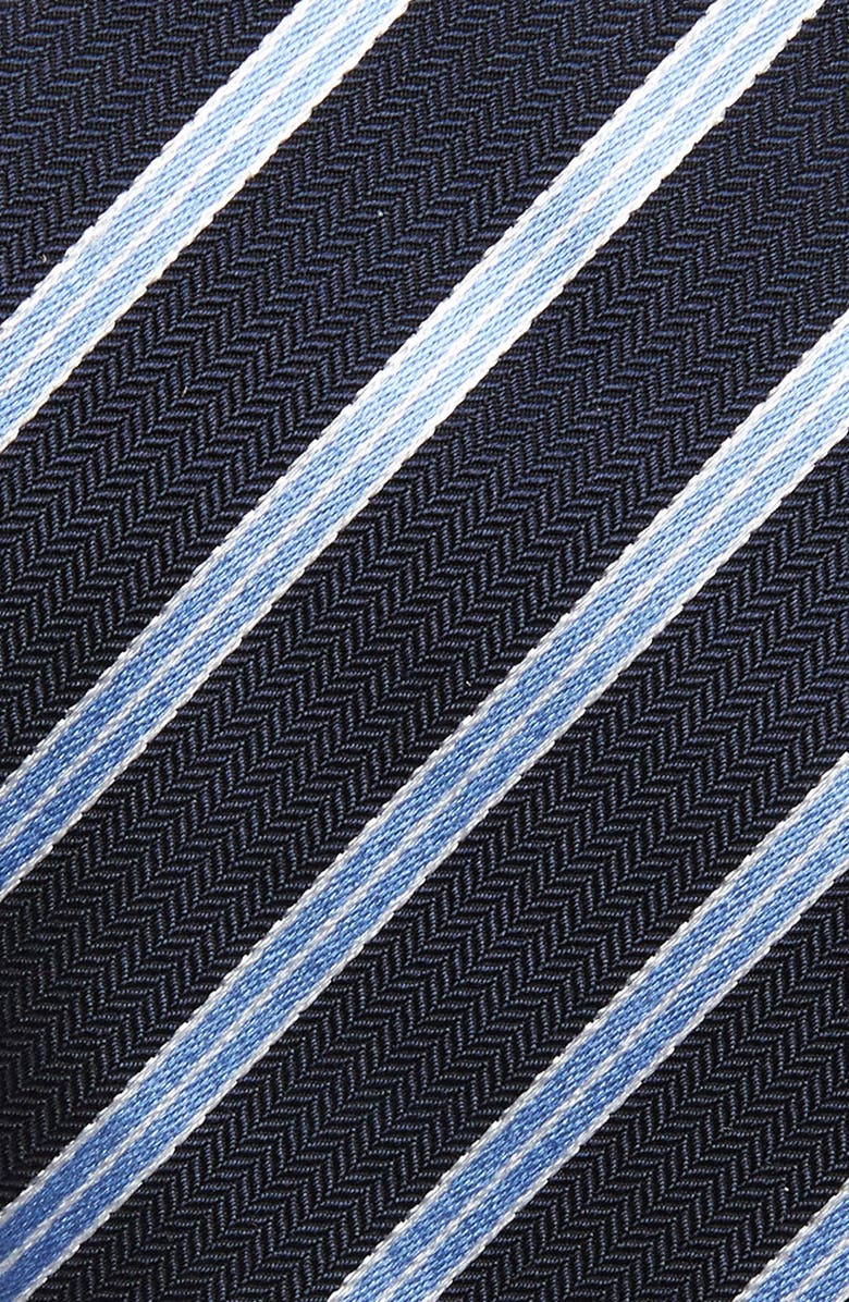 ZEGNA TIES Brera Stripe Dark Blue Silk Tie, Alternate, color, 