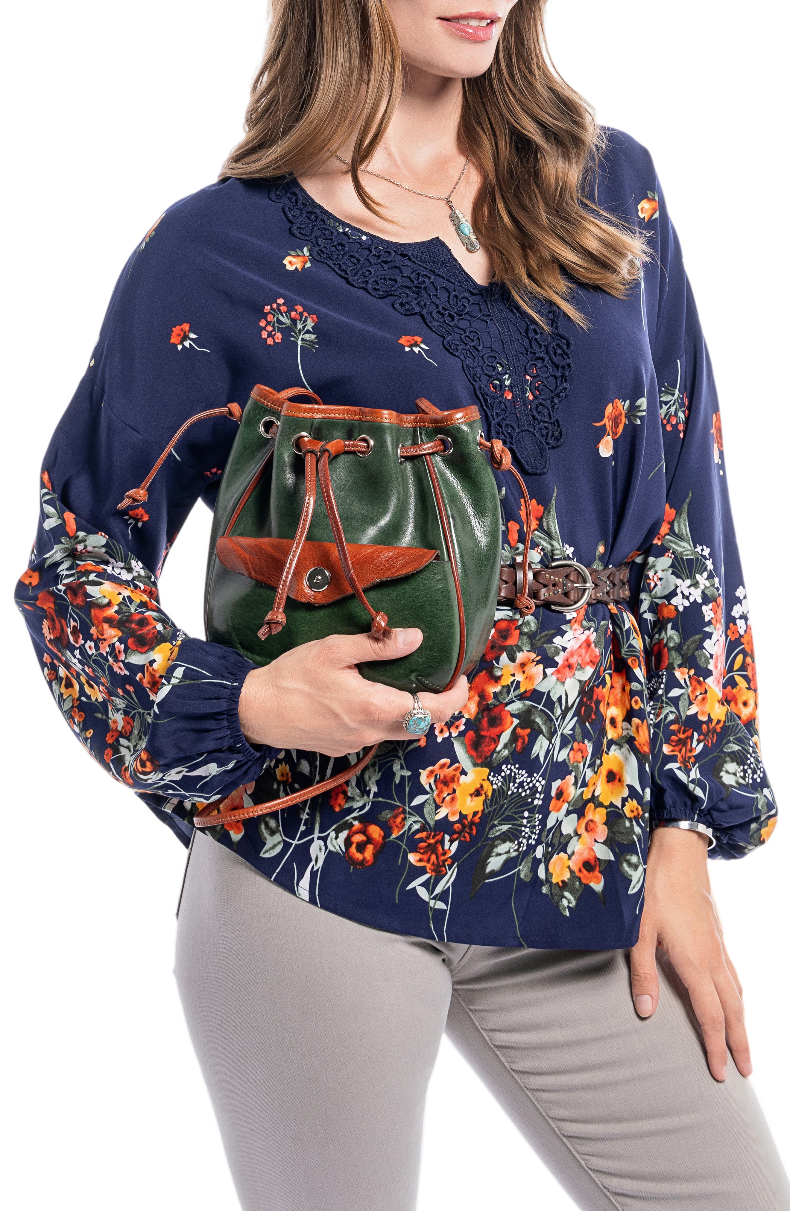 Snapper Crossbody Bucket Bag, Alternate, color, GREEN