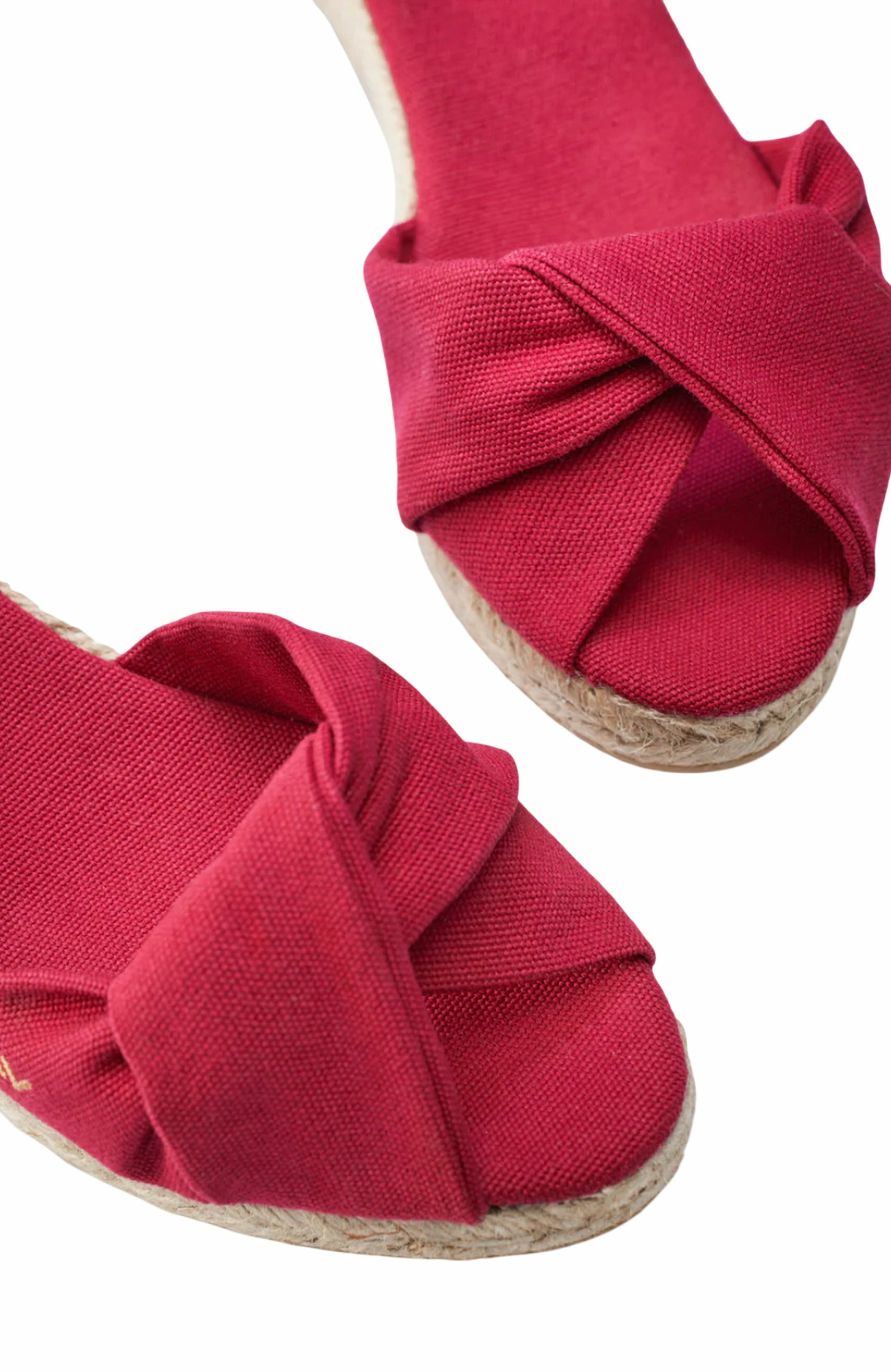 Miera Suede Espadrille Sandal Wedges, Alternate, color, Cherry
