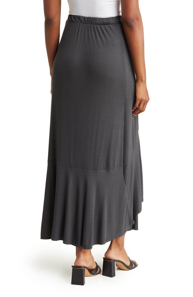 GO COUTURE Wrap Midi Skirt, Alternate, color, Charcoal