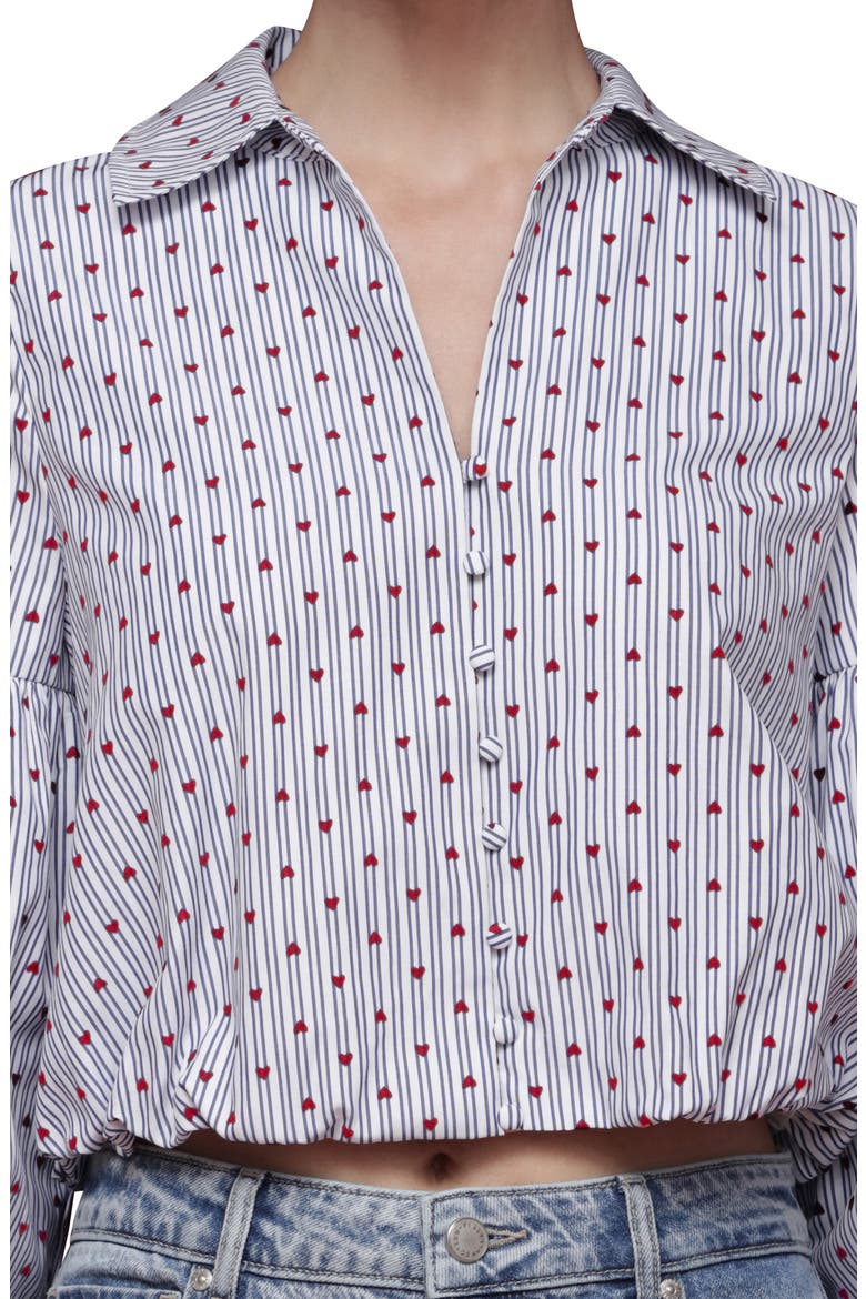 Bubble Crop Shirt, Alternate, color, FLOCKED HEARTS