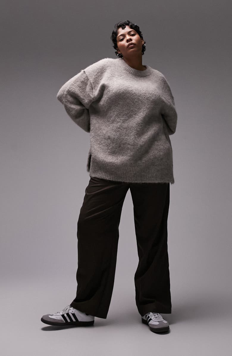 Topshop Curve Exposed Seam Sweater, Alternate, color, 