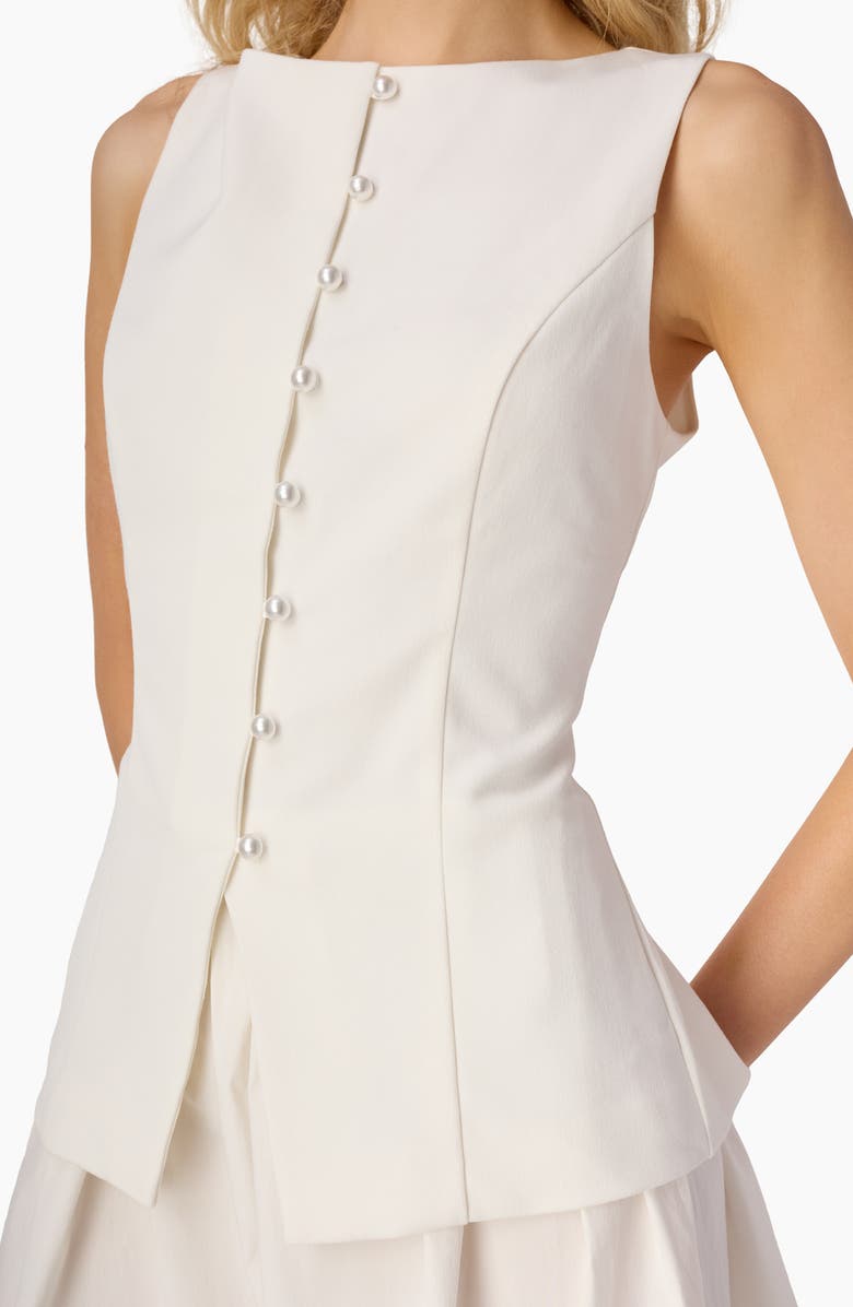 CAMI NYC Oakley Lace Trim Mixed Media Minidress, Alternate, color, White