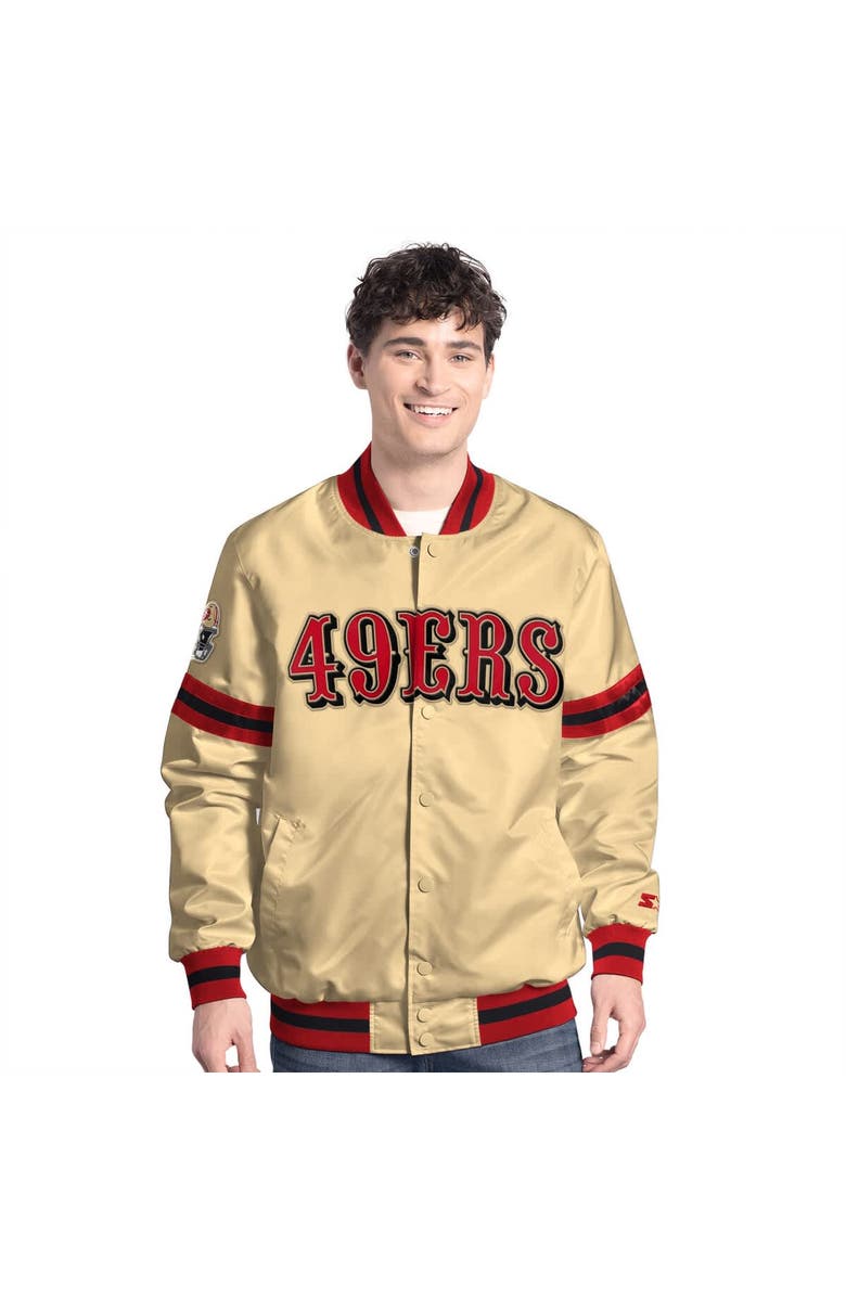 STARTER Men's Starter Gold San Francisco 49ers Scout Full-Snap Varsity Jacket, Main, color, Gold