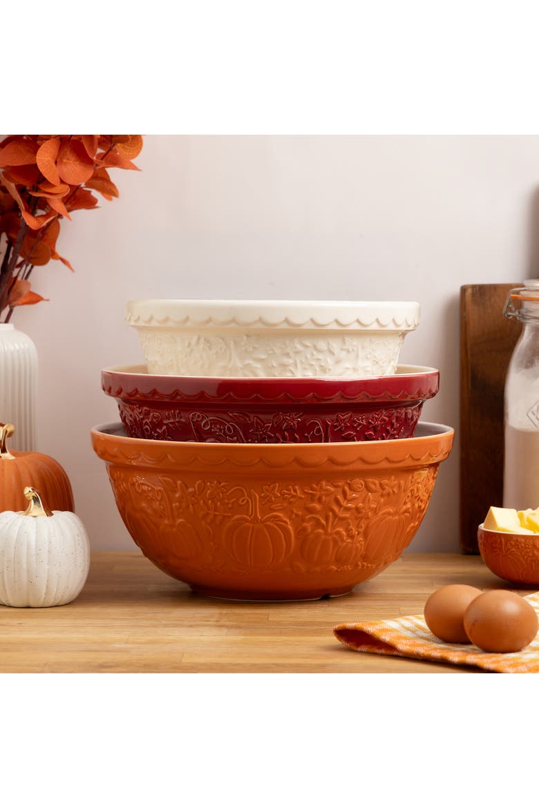 Pumpkin Mixing Bowl, Set of 3, Alternate, color, Multicolored