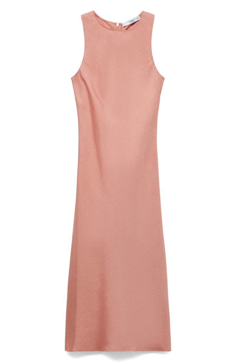 MANGO Sleeveless Linen Blend Midi Dress, Alternate, color, Pink