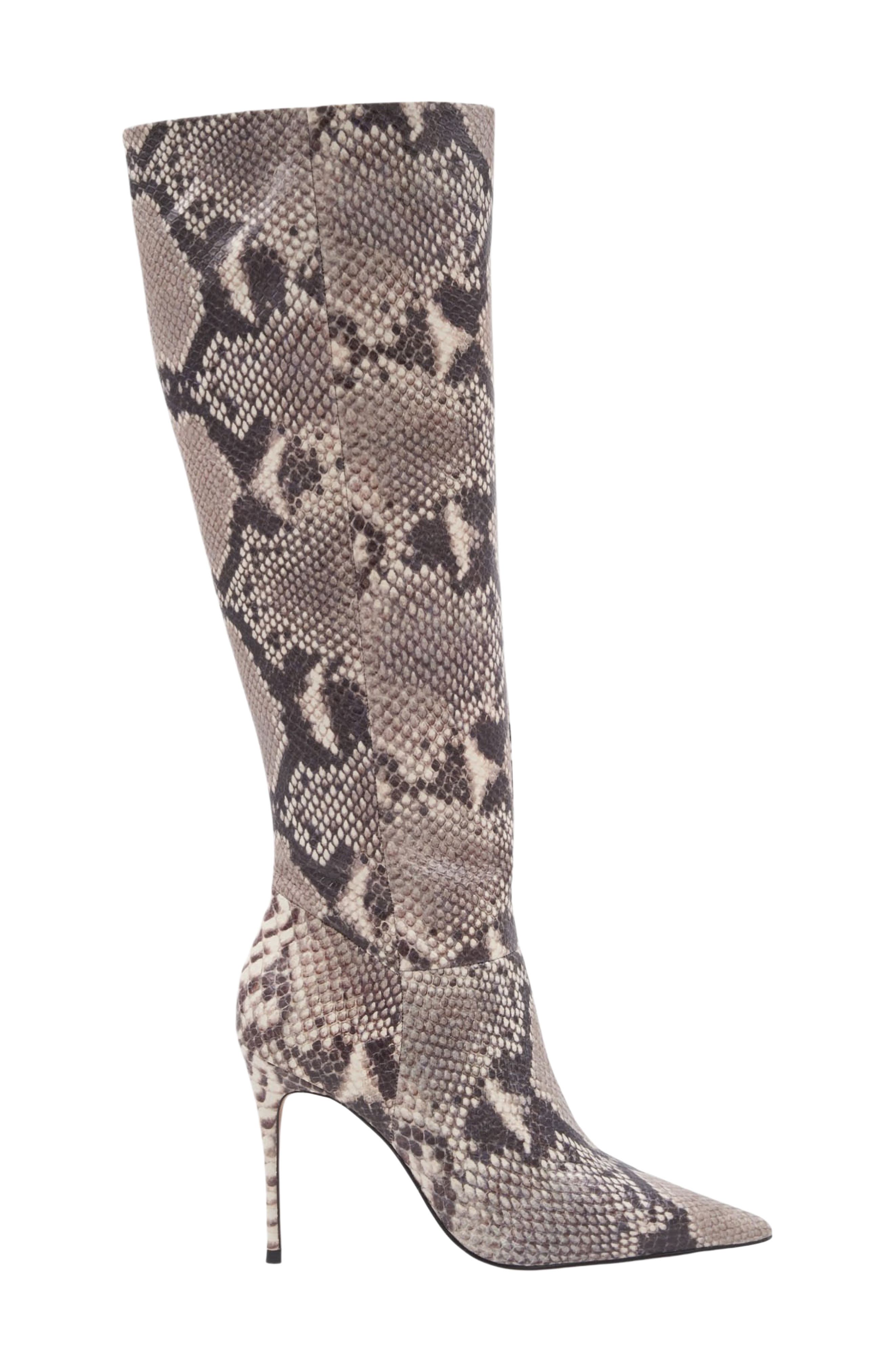 Imani Leather Knee High Boot, Alternate, color, PYTHON LEATHER