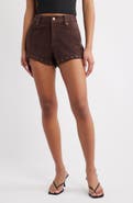 KITTENISH Studded Faux Suede Shorts