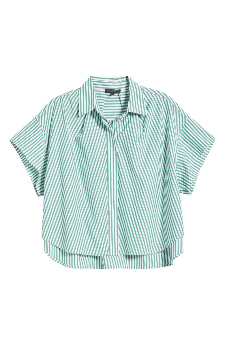 rag & bone Martha Stripe Poplin Shirt, Alternate, color, Pinestripe
