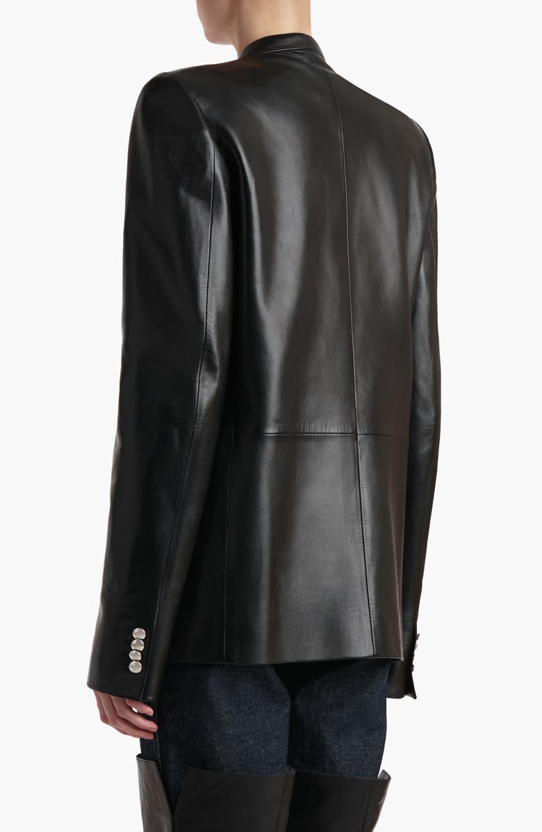 Khaite Elona Plongé Lambskin Leather Jacket, Alternate, color, Black