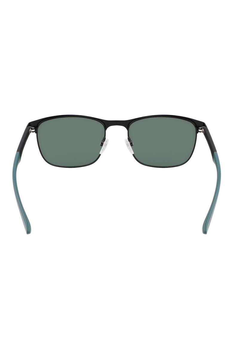 58mm Polarized Modified Rectangular Sunglasses, Alternate, color, BLACK