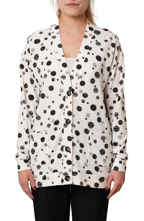 Drop Shoulder Dot French Terry Sweater