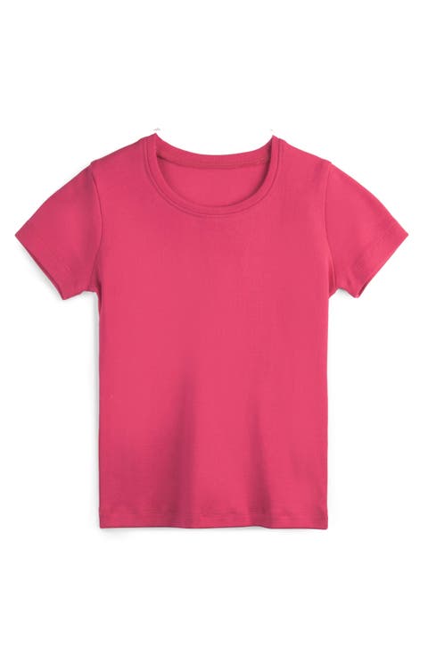Organic Cotton Short Sleeve Ribbed Scoop Neck Tee