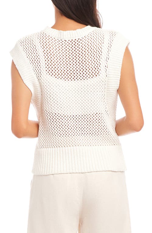 Fifteen Twenty Carly Openwork Sleeveless Sweater In Off White