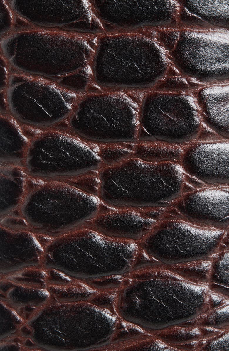 Canali Croc Embossed Leather Belt, Alternate, color, Brown