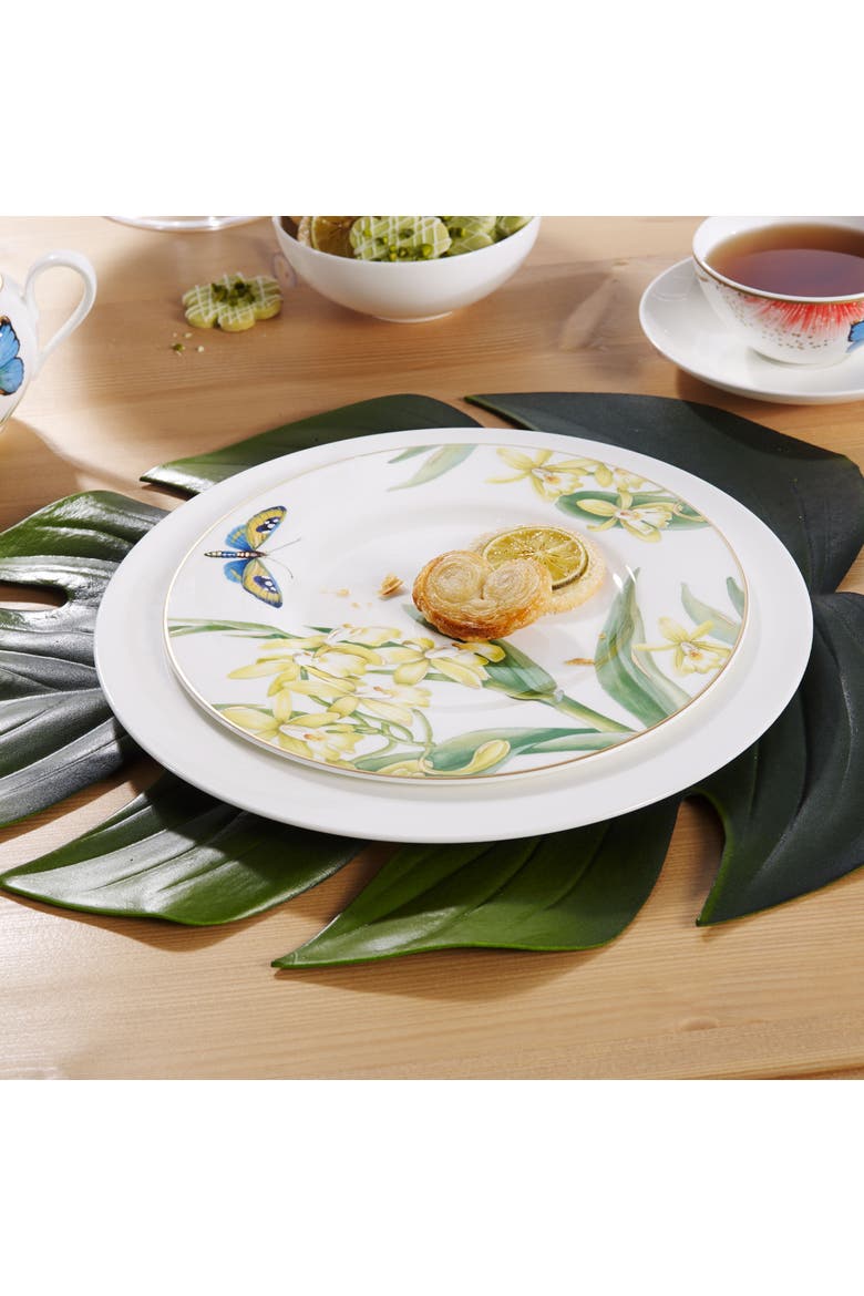 Amazonia Salad Plate Round, Alternate, color, White