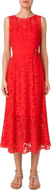 Akris punto Sleeveless Lace Organza Dress