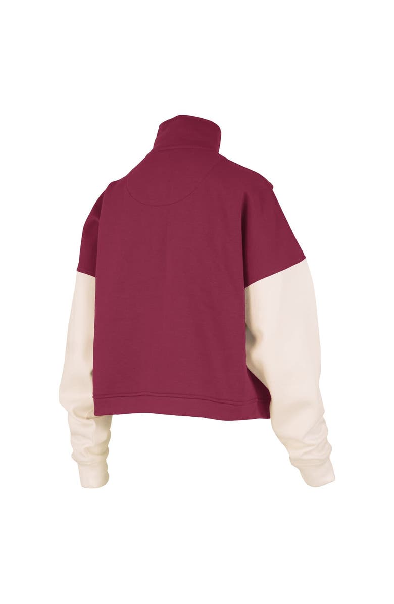 PRESSBOX Women's Pressbox  Garnet South Carolina Gamecocks Ferrara Color Block Quarter-Zip Sweatshirt, Alternate, color, Garnet