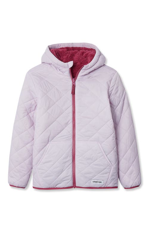 Lands' End Kids Reversible Water Resistant High Pile Insulated Jacket In Pink