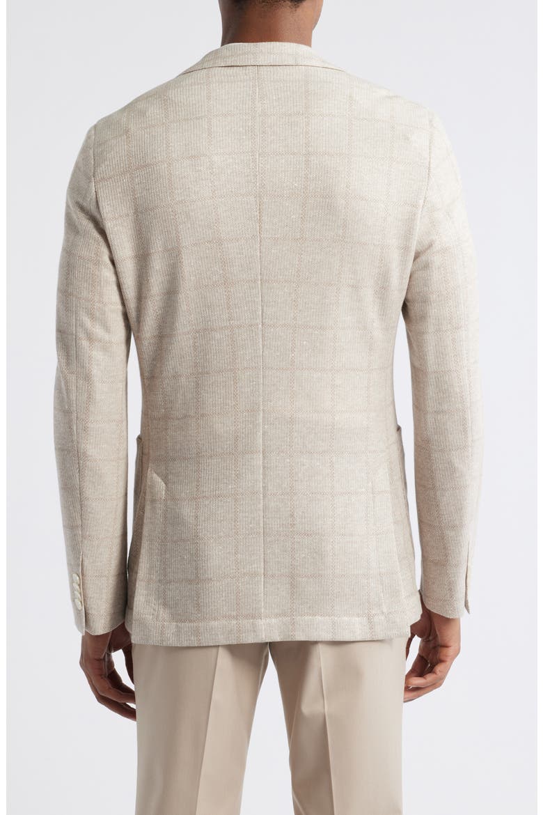 Hanry Slim Fit Windowpane Check Linen & Cotton Blend Knit Sport Coat, Alternate, color, OPEN WHITE