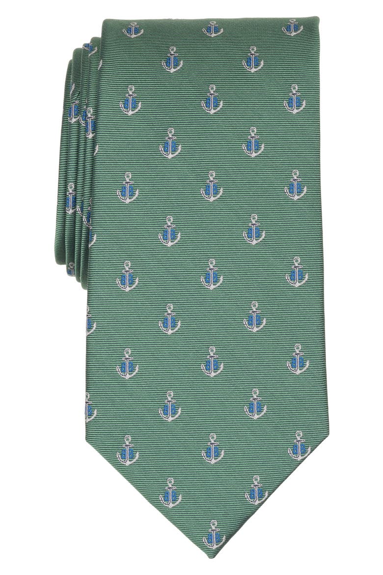 Anchors Print Tie, Main, color, GREEN