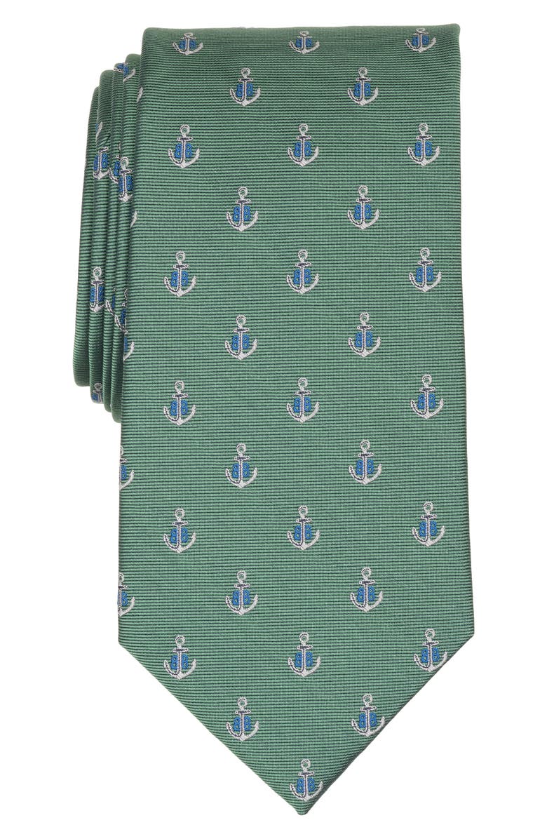 Brooks Brothers Anchors Print Tie, Main, color, Green