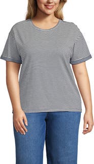 Lands' End Oversized Supima Short Sleeve Crew Neck T-Shirt