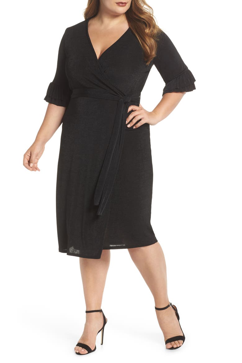 Wrap Dress, Main, color, BLACK