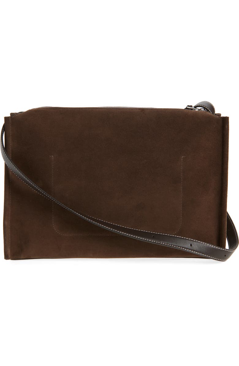 JW Anderson Loafer Suede Messenger Bag, Alternate, color, Brown 600
